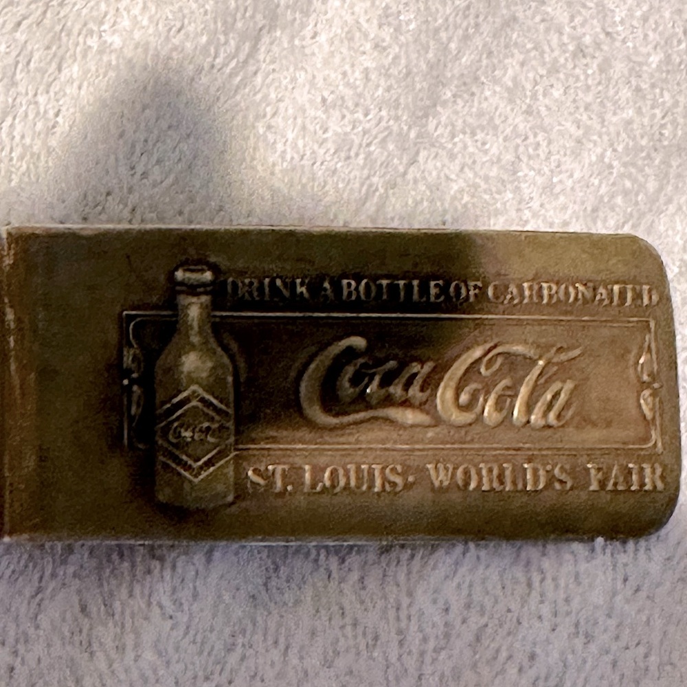 Authentic 1904 Tiffany Studios Brass Coca Cola Money Clip.